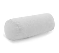 PinkZebra Federa per cuscino cervicale in mussola, ca. 15 x 40 cm, cuscino cervicale con chiusura lampo, rivestimento per cuscino cervicale, colore grigio chiaro