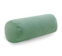 PinkZebra Federa per cuscino cervicale in mussola, ca. 15 x 40 cm, cuscino cervicale con chiusura lampo, copricollo, fodera per cuscino cervicale, colore smeraldo