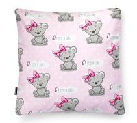 PinkZebra Federa per cuscino da bambina 40 x 40 cm in 100% cotone, federa per cuscino, Ecotex Standard 100, federa per bambini con chiusura lampo, It's a Girl