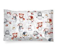 PinkZebra: federa per cuscino di Natale 30 x 50 cm, 100% cotone, federa per cuscino per bambini e adulti, certificata Öko-tex Standard 100, con cerniera, pupazzi di neve