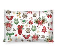 PinkZebra: federa per cuscino di Natale 40 x 60 cm, 100% cotone, federa per cuscino per bambini e adulti, certificata secondo lo standard Öko-tex 100, con chiusura lampo, decorazione natalizia retrò