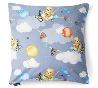 PinkZebra Federa per cuscino per bambini e neonati, 40 x 40 cm in 100% cotone, per ragazze e ragazzi, con chiusura lampo, Oeko-tex Standard 100, prodotta nell'Unione Europea, Orso pilota