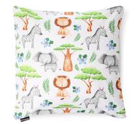 PinkZebra Federa per cuscino per bambini e neonati, 40 x 40 cm in 100% cotone, per ragazze e ragazzi, con chiusura lampo, Oeko-tex Standard 100, prodotta nell'Unione Europea, Safari