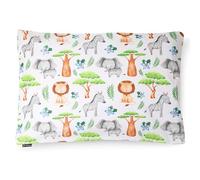 PinkZebra Federa per cuscino per bambini e neonati, 40 x 60 cm in 100% cotone, per ragazze e ragazzi, con chiusura lampo, Oeko-tex Standard 100, prodotta nell'Unione Europea, Safari