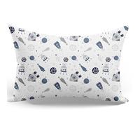 PinkZebra: federa per cuscino per bambini, federa per cuscino 25 x 50 cm in 100% cotone, cuscino per ragazzi e ragazze, certificato Oeko-tex Standard 100, federe per bambini con cerniera, Blu Cosmo