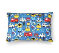 PinkZebra Federa per cuscino per bambini, federa per cuscino 25 x 50 cm, in 100% cotone, federa per cuscino per ragazzi, Ecotex Standard 100, con chiusura lampo, motivo: orso poliziotto