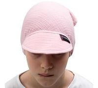 PinkZebra Foulard in mussola con visiera per neonati, bambini e bambine, da 0 mesi a 7 anni, cappello estivo leggero e traspirante, bandana da legare, Colore: rosa., 0-12 mesi