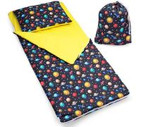 PinkZebra sacco a pelo 140 x 75 cm + federa 60 x 40 cm per bambine e bambini, sacco a pelo per bambini con federa, sacco a pelo in cotone a doppia zip con garage e borsa, Oeko-Tex, Cosmo