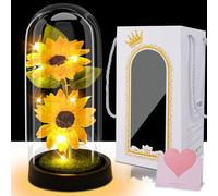 Pinlanuo Flores Blancas eternas Regali per le donne, rose romantiche per le donne, regalo di compleanno per la mamma, regalo di rose natalizie per la ragazza,Rosso (Girasole)