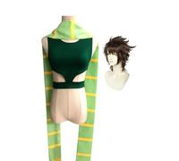 Pinloo JJBA Joseph Joestar Uniform Outfit Joseph Joestar Cosplay Costume con Parrucca Comic Con Catoon Personaggio Cosplay Halloween Anime JJBA Costume Wig