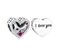 Pinly Swear - Ciondolo a forma di cuore con scritta "I Do Love", in argento Sterling 925, compatibile con braccialetti Pandora