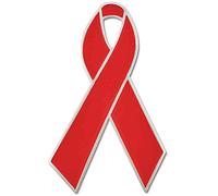 PinMart Spilla smaltata con nastro rosso per la consapevolezza delle malattie cardiache, 1 Piece, Metallo, Nessuna pietra preziosa