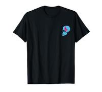 Pinna da Surf Vintage con Teschio Blu Mandala, Logo Anteriore e Posteriore Maglietta