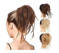 Pinna per capelli Capelli sintetici disordinati Panino arruffato Capelli lisci Elastico intrecciato Chignon Parrucchino Elastico Scrunchie Coda di cavallo Estensioni for le donne Utilizzato per fissar