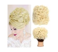 Pinna per capelli Chignon riccio disordinato for capelli grandi con fermagli for pettine nella copertura della coda dei capelli Estensione della coda di cavallo Pezzi di capelli naturali sintetici Uti