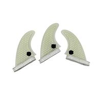 Pinna per tavola da paddle 2 Pinne Small Tri Set Double Tabs 2 G3 Tavola da surf Pinne in fibra di vetro Pinna da surf in carbonio for propulsori Goditi al meglio le attività di surf(White)