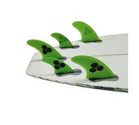 Pinna per tavola da paddle Pinne for tavola da surf da 5 pezzi 2 pinne da surf M + GL linguette doppie di colore verde 2 pinne in fibra di vetro a nido d'ape accessori da surf Goditi al meglio le atti