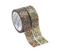 Pinnacle/Restoration Washi Tape Mixed Pack: 2 Iconic Paperblanks designs per set, Metallic foil pattern, 15mm wide x 10 metres long