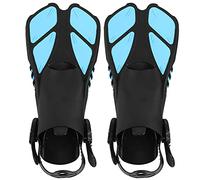 Pinne da immersione regolabili, pinne da nuoto lunghe con tallone aperto e tasca per il piede in TPR morbido, drenaggio a doppio canale per lo snorkeling e le immersioni subacquee (MD)