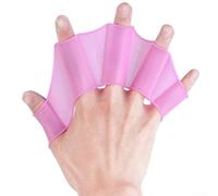 Pinne da nuoto con struttura a cinque dita analogica a ragnatela in silicone riutilizzabile per un supporto costante nell'ambiente acquatico per uomo (L verde (M rosa (una coppia)