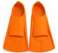 Pinne da nuoto in silicone, morbide e comode, vestibilità confortevole per bambini e adulti, pinne corte da allenamento per il nuoto, unisex per bambini e adulti, pinne corte (arancione, S (33-35))
