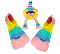 Pinne da nuoto in silicone per bambini, professionali, corte, per uomini | Gioventù per Uomini Donne Ragazzi Ragazze Piscina Spiaggia Snorkeling Allenamento Fitness Immersioni Viaggi Estate Sport