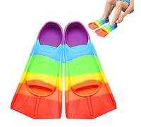 Pinne da nuoto per bambini, 100% silicone, pinne corte per bambini, pinne corte per nuoto, allenamento in acqua libera, snorkeling, immersioni per principianti (A, XXS)