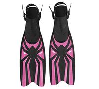 pinne da nuoto, Pinne da snorkeling regolabili for tutte le famiglie, pinne da nuoto con stampa a ragno rosso e tallone.(S M)