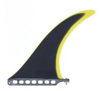 Pinne da surf Tavola da surf con anima a nido d'ape, timone a pinna singola, pinna centrale in fibra di vetro leggera da 9" for longboard, resistenza ridotta Facile da installare(Yellow)