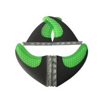 Pinne for tavola da surf in fibra di carbonio, aletta singola, pinne quadruple, set di pinne for tavola da surf in fibra di vetro a nido d'ape ad alte prestazioni (2 pezzi G7 + 2 pezzi GX)(Green)