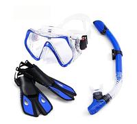 Pinne Professionali For Adulti Occhiali Da Sub Snorkeling Tuta In Tre Pezzi Maschera In Vetro Temperato Antiappannamento In Silicone(Groen)