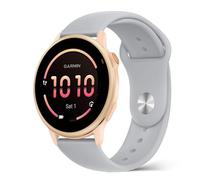 PinnWaa 20mm Cinturino in Silicone Compatibile con Garmin Approach J1/Forerunner 570 42mm/165/165 Music/Approach S50/S44, Confortevole Morbida Impermeabile, Cinturini per Vivoactive 6/5 - Grigio