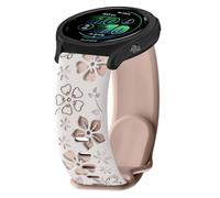 PinnWaa 20mm Cinturino in Silicone Compatibile con Garmin Forerunner 570 42mm/Approach S50/S44, Inciso Floreale Sport Morbido Bracciali Uomini e Donna per Forerunner 165/165 Music - Stellato/Rosa