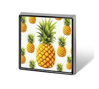 Pino giallo su sfondo bianco Illustrazione stampata Distintivo quadrato Bottone in metallo Bottone decorativo Spilla Spille da bavero Borsa Cappello Accessori per donne Uomini Alluminio