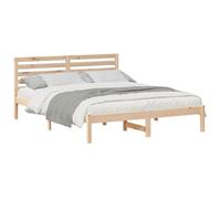 Pino massello a piattaforma base letto 150x200 cm marrone chiaro