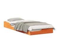 Pino massello cerato design moderno letto piattaforma 80x220 cm marrone