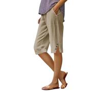 Pinocchietti Donna Estivi Eleganti Estivi Pantalone Capri Cotone E Lino Curvy Larghi Pinocchietto Spiaggia Elastici In Vita Leggeri Bianchi Elastico Taglie Forti Pantaloni 3/4 Palazzo Per Le Vacanze