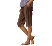 Pinocchietti Donna Estivi Eleganti Estivi Pantalone Capri Cotone E Lino Curvy Larghi Pinocchietto Spiaggia Elastici In Vita Leggeri Bianchi Elastico Taglie Forti Pantaloni 3/4 Palazzo Per Le Vacanze