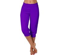 Pinocchietti Donna Estivi Tinta Unita Pantalone Cropped Elastici In Vita Cotone Leggeri Pinocchietti Elasticizzati Sportivi Pantaloni Capri Eleganti Taglie Forti Elastico Pinocchietto Baggy Vita Alta