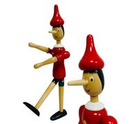 Pinocchiio in Legno Massello cm 30 Snodabile Marionetta di Legna con Articolazioni Burattino delle Fiabe in Legno Dipinto Altezza 30cm con Gambe Braccia e Testa Mobili Snodabile Snodato
