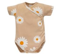 Pinokio Body da bambina a maniche corte avvolgente, Bejge Flowers Daisy, 56