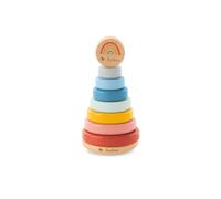 PINOLINO Arcobaleno Torre impilabile Ruby, classico in legno, gioco impilabile colorato in colori arcobaleno, per bambini dai 12 mesi in su