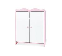 Pinolino Armadietto per Bambole Jasmine in Legno con 1 ripiano, 1 Appendiabiti e 3 Ganci, mobili per Bambole da 2 Anni, Rosa e Bianco