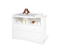PINOLINO Fasciatoio Florentina extra largo, con fasciatoio rimovibile e 3 set di pomelli per mobili, per neonati e bambini, in bianco