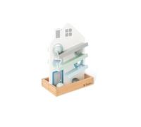 PINOLINO Pista a sfera Bente in legno massello di faggio, 5 pezzi: 1 pista a sfera, 4 palline colorate, marmotta come casa, dai 3 anni in su