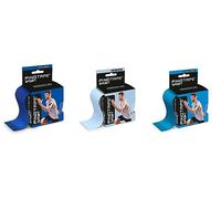 Pinotape Sport | Set "All Lez LES BLEUS" | 3 nastri da 5 cm x 5 m | nastro kinesiotore impermeabile | extra forte | kinesiologia | tutte e 3 tonalità di blu nel set