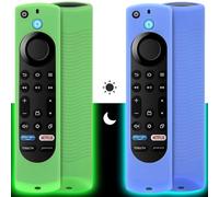 Pinowu Set di 2 custodie in silicone compatibili con Firestick 4K Max/Insignia/Pioneer/Fire TV 4-Series/Omni Alexa Voice Remote migliorata con cavo (verde e blu)