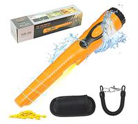 Pinpointer Metal Detector, Rilevamento Pinpoint IP68 Impermeabile Portatile a 360°con Luce LED e Vibrazione Automatica Alta Sensibilità per Caccia al Tesoro Oro, Suono e Vibrazione (Arancia)