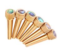 Pins a ponte per chitarra in ottone Zenithaur Set di 6 per chitarre acustiche a 6 corde, un kit di ricambi di ricambio per perno di chitarra completo per chiarezza tonale