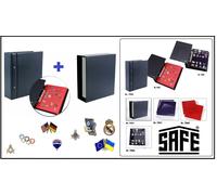 Pins-Sticker-Album-2-rote-Samttafeln Kassette-für-80-100-Buttons-SAFE 7908